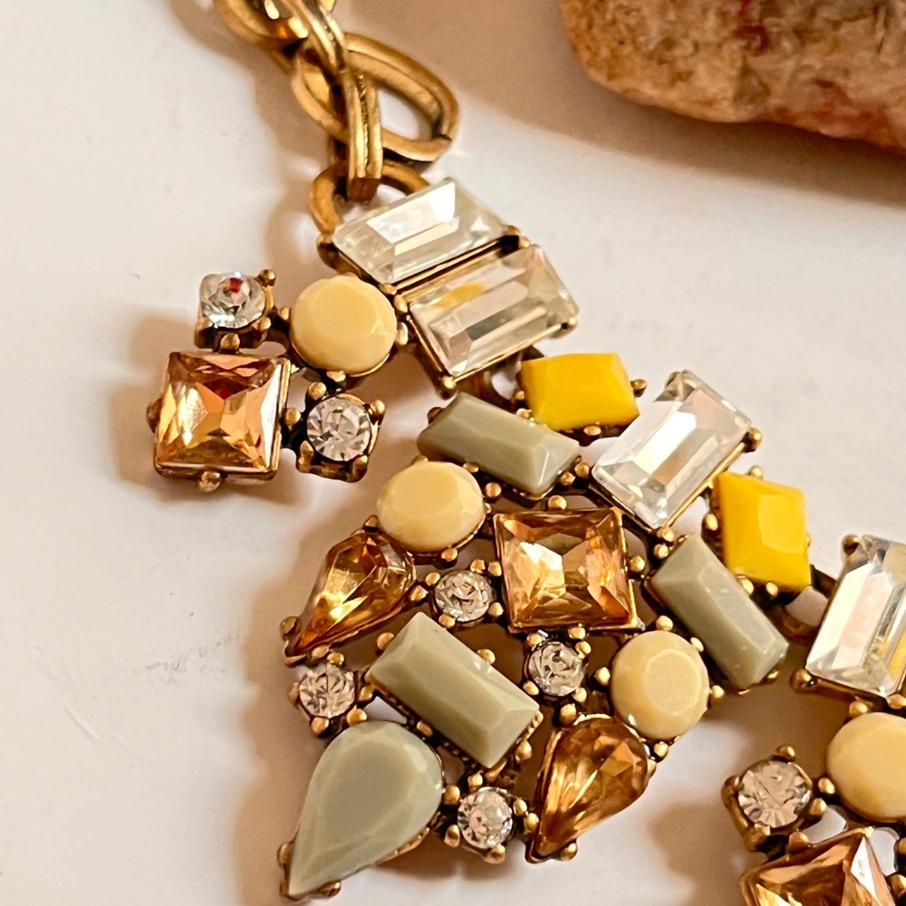 Gorgeous Art Deco Style Bold Art Glass Chunky Statement Necklace
